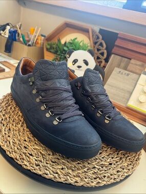 Hinson studio Men's Sorren Hiking High Navy Nubuck.